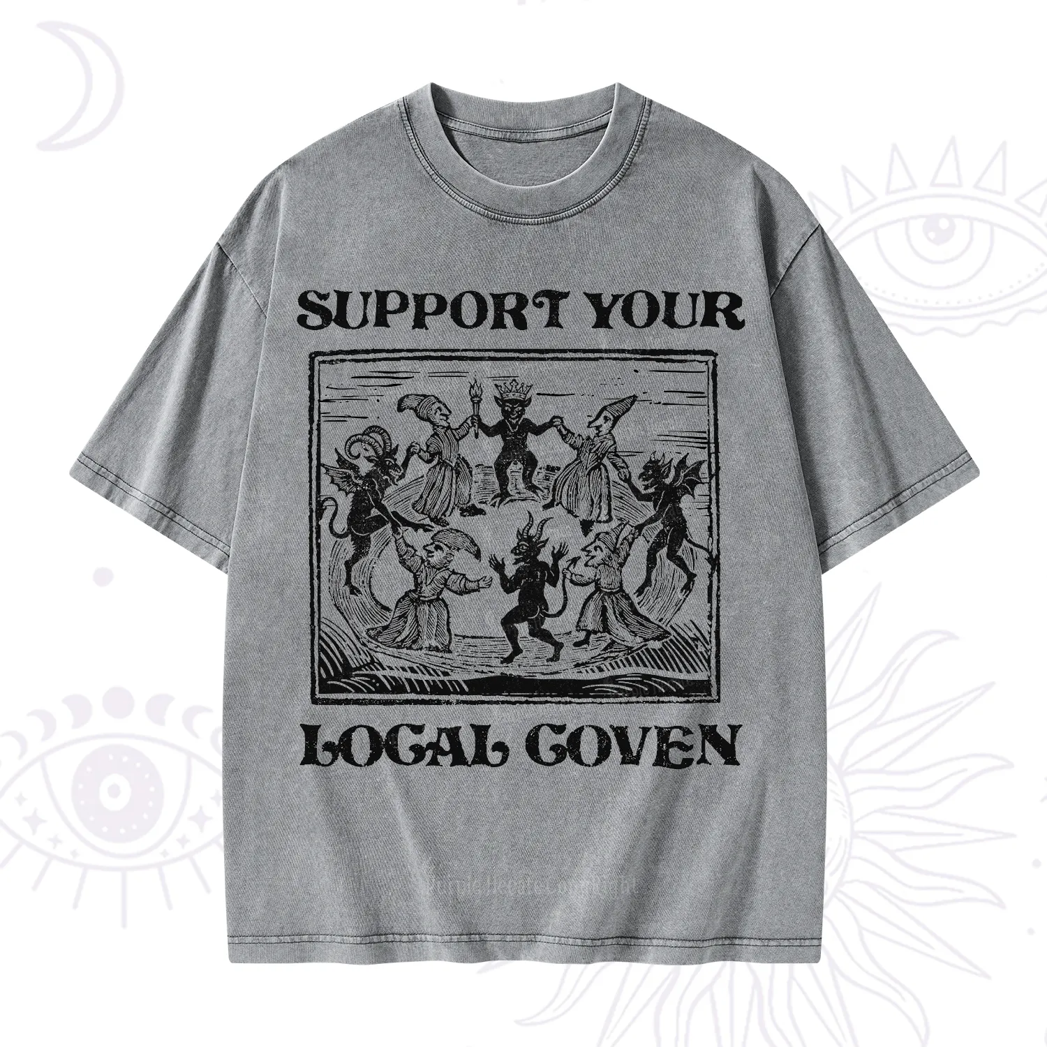 Purplehecate Support Your Local Coven Washed T-Shirt