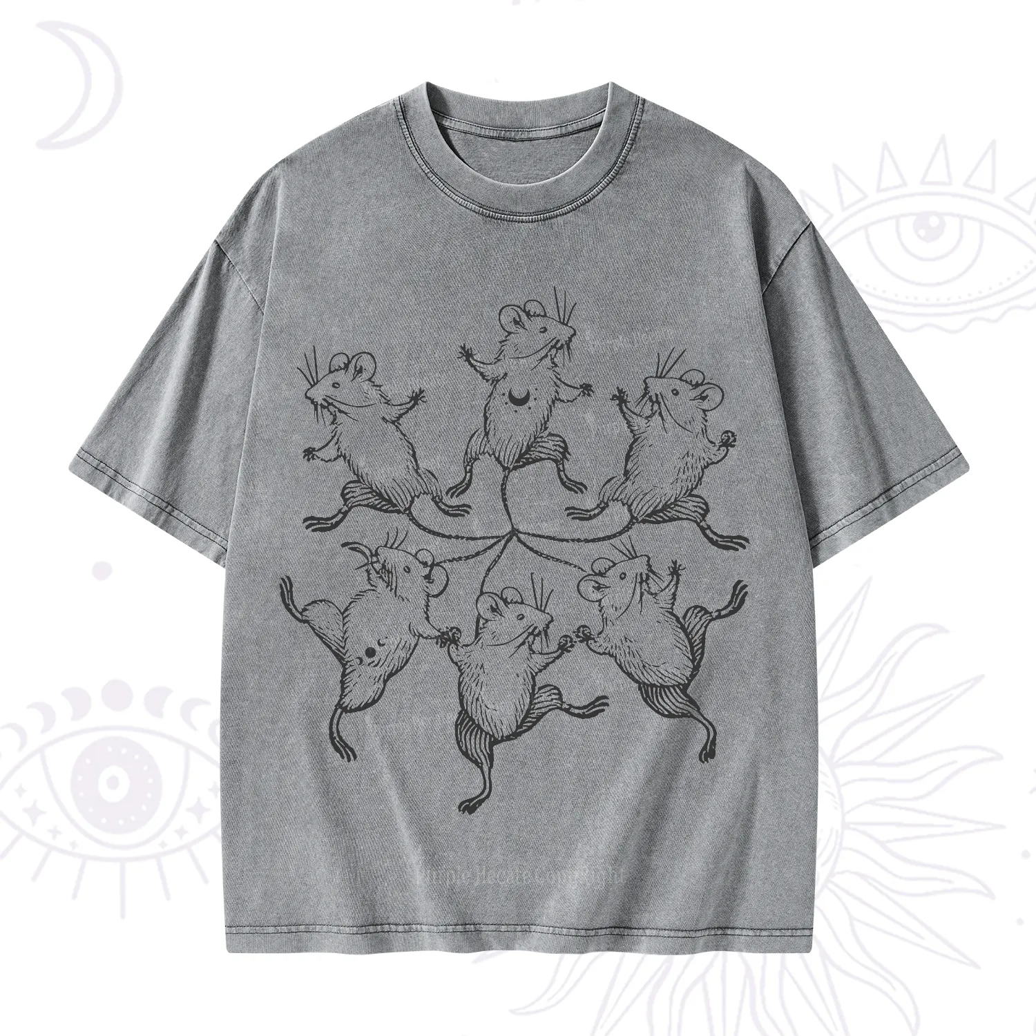 Purplehecate The Midnight Mouse Dance Washed T-Shirt