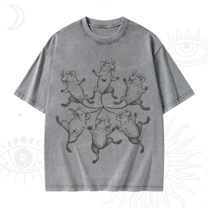Purplehecate The Midnight Mouse Dance Washed T-Shirt