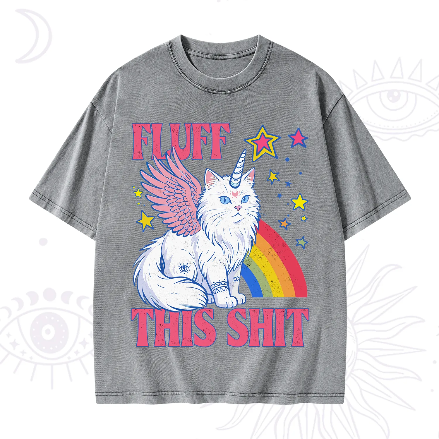 Purplehecate Fluff This Sh*t Cat Washed T-Shirt