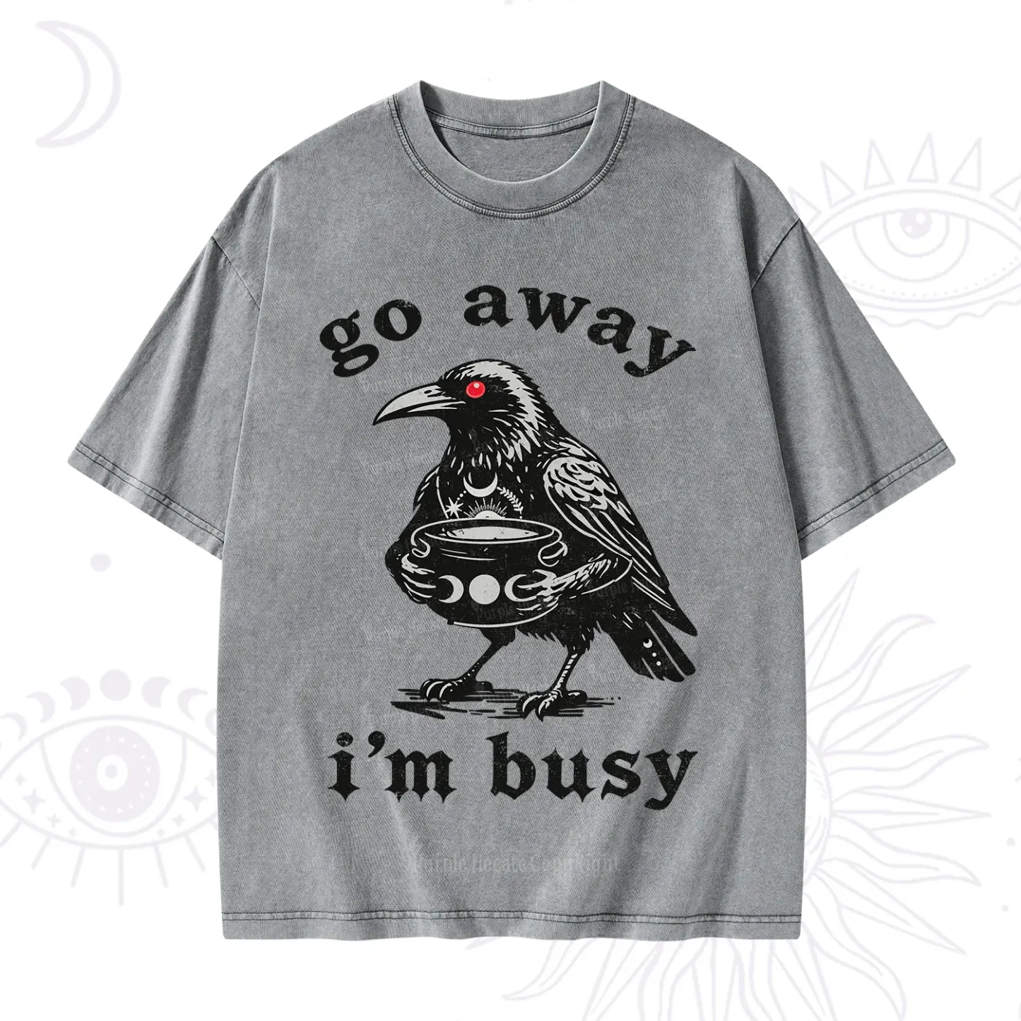 Purplehecate Go Away I'm Busy Washed T-Shirt