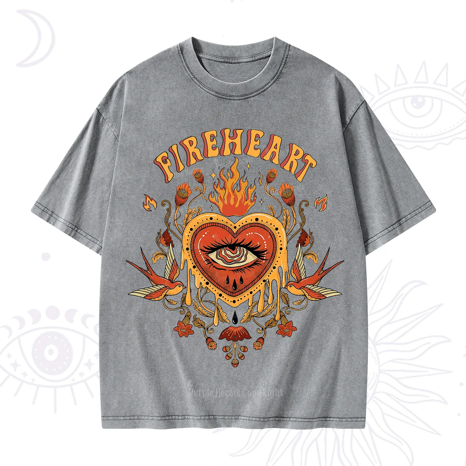 Purplehecate Fireheart Washed T-Shirt