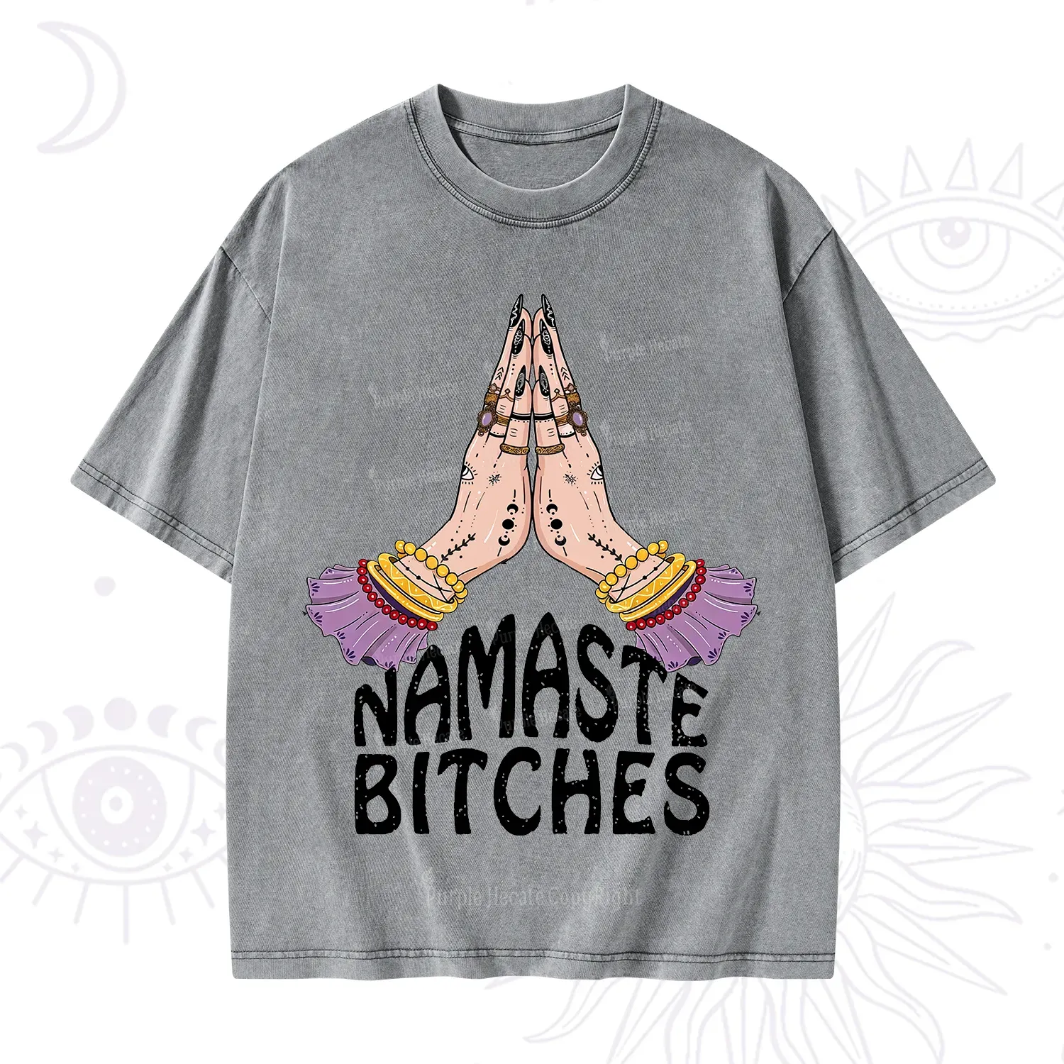 Purplehecate Namaste Bitches Washed T-Shirt