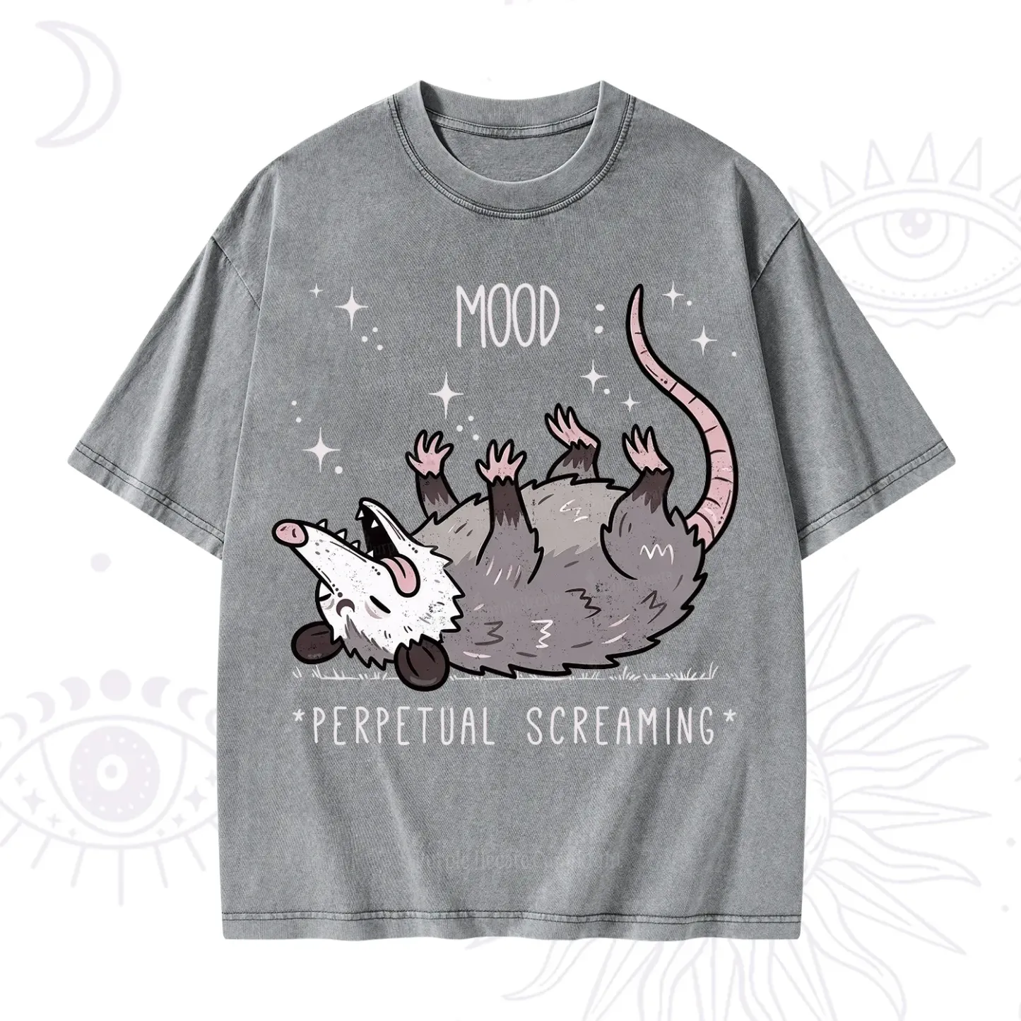 Purplehecate Mood Perpetual Screaming Opossum Washed T-Shirt