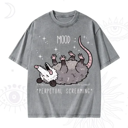 Purplehecate Mood Perpetual Screaming Opossum Washed T-Shirt