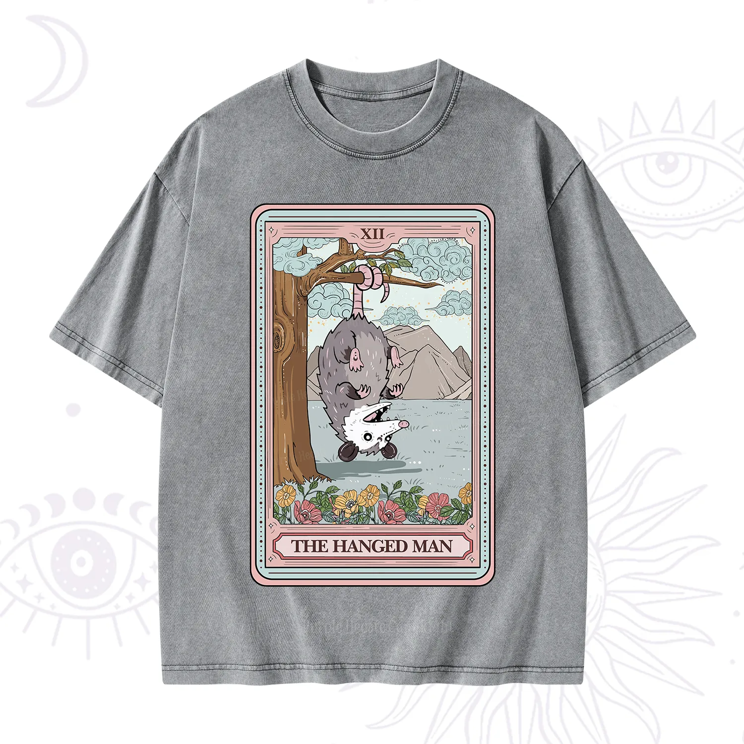 Purplehecate The Hanged Man Tarot Opossum Washed T-Shirt