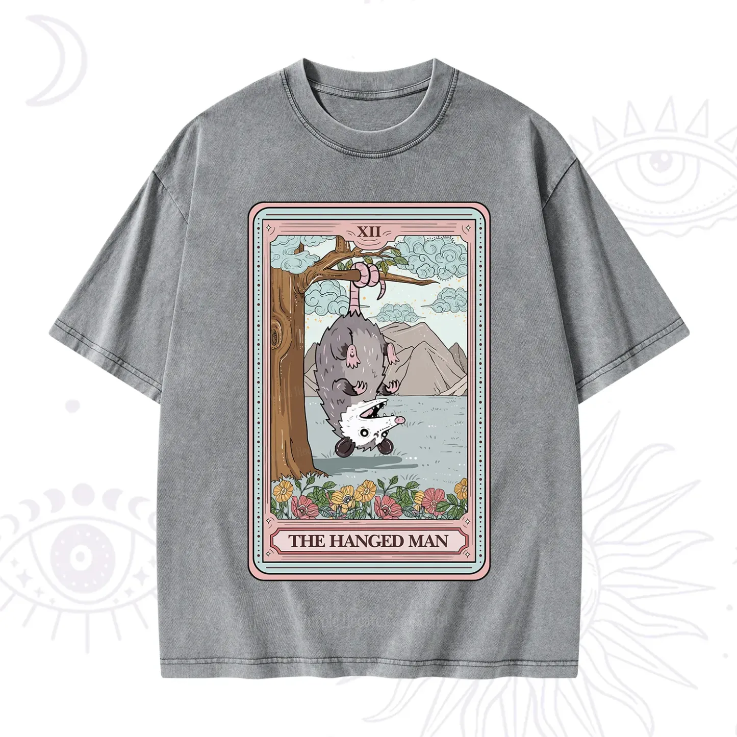 Purplehecate The Hanged Man Tarot Opossum Washed T-Shirt