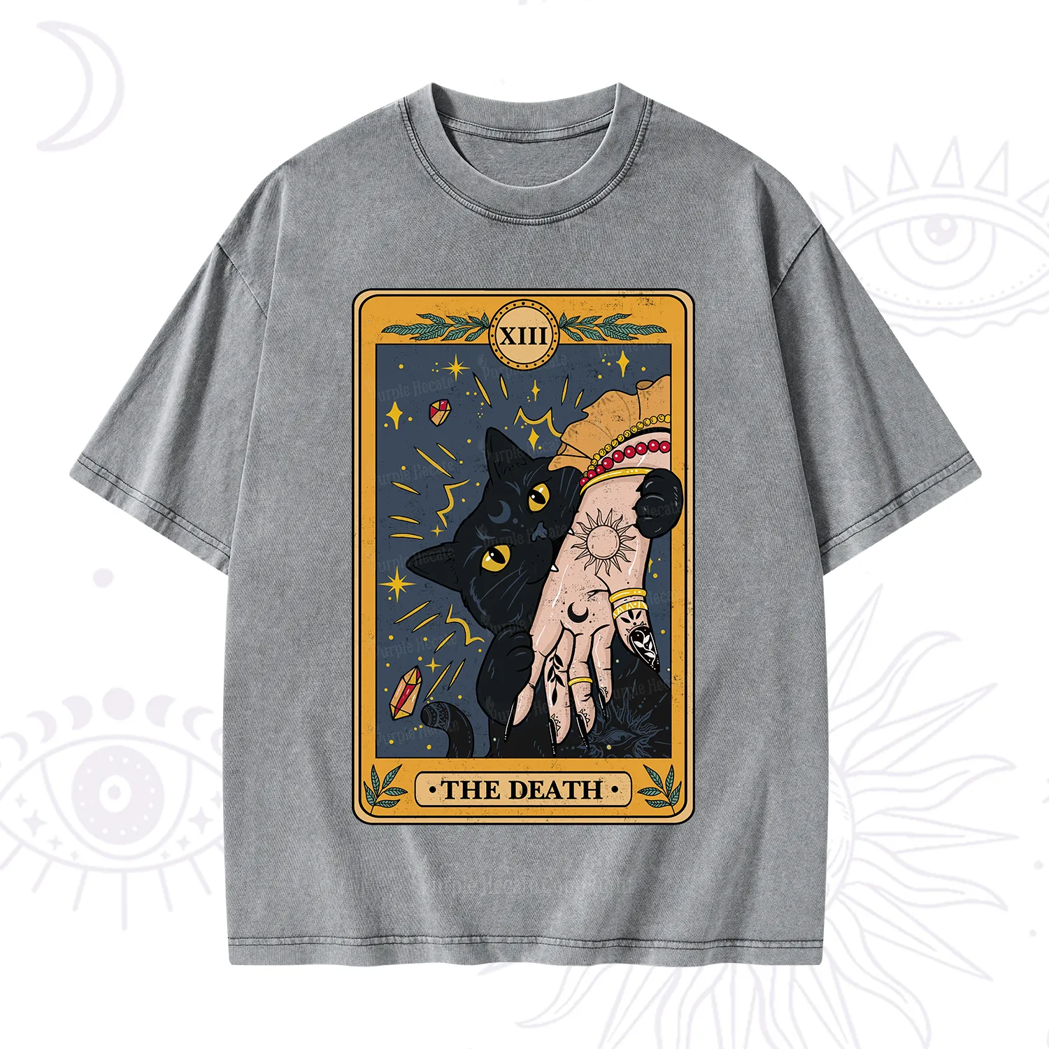 Purplehecate The Death Tarot Card Washed T-Shirt