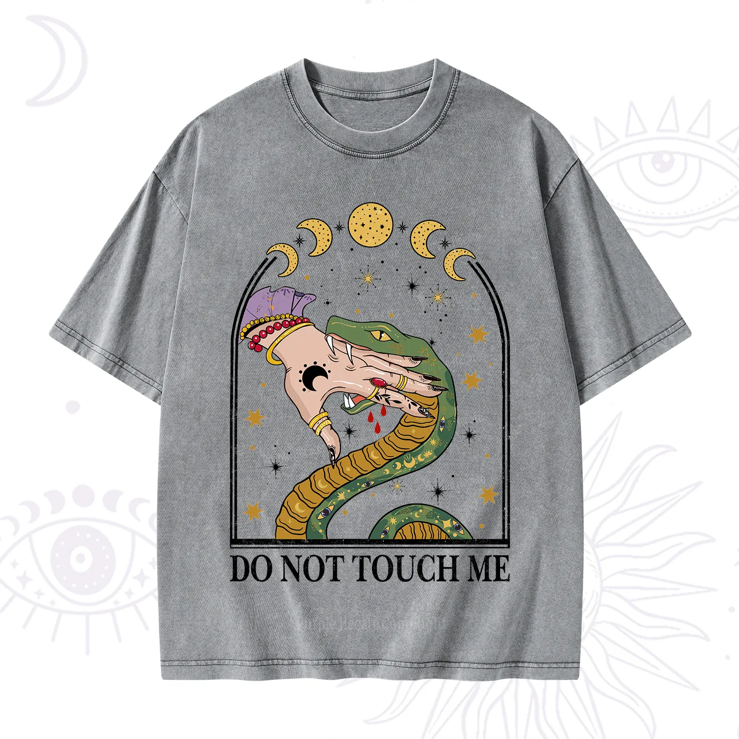 Purplehecate Do Not Touch Me Washed T-Shirt