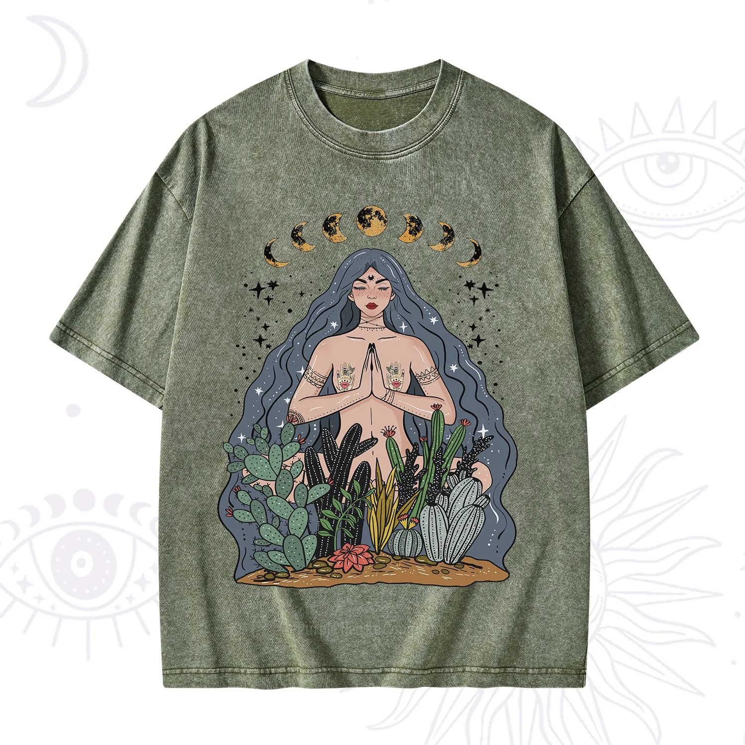 Purplehecate Goddess of Growth Washed T-Shirt