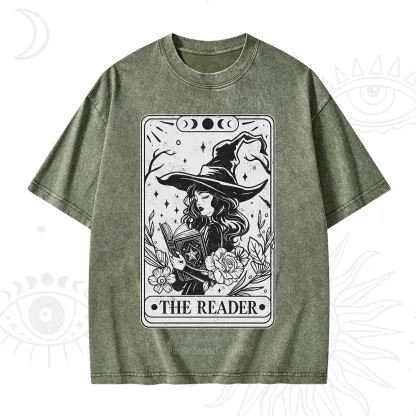 Purplehecate The Witch Reader Tarot Washed T-Shirt