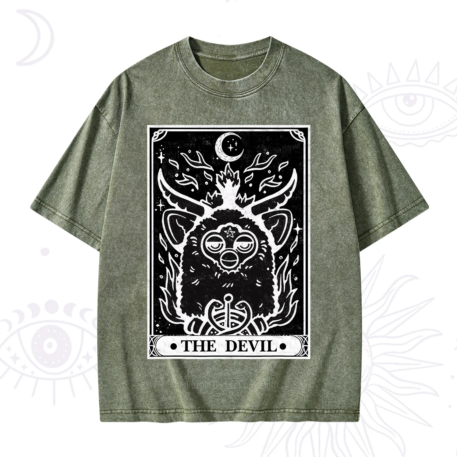 Purplehecate The Devil Tarot Washed T-Shirt