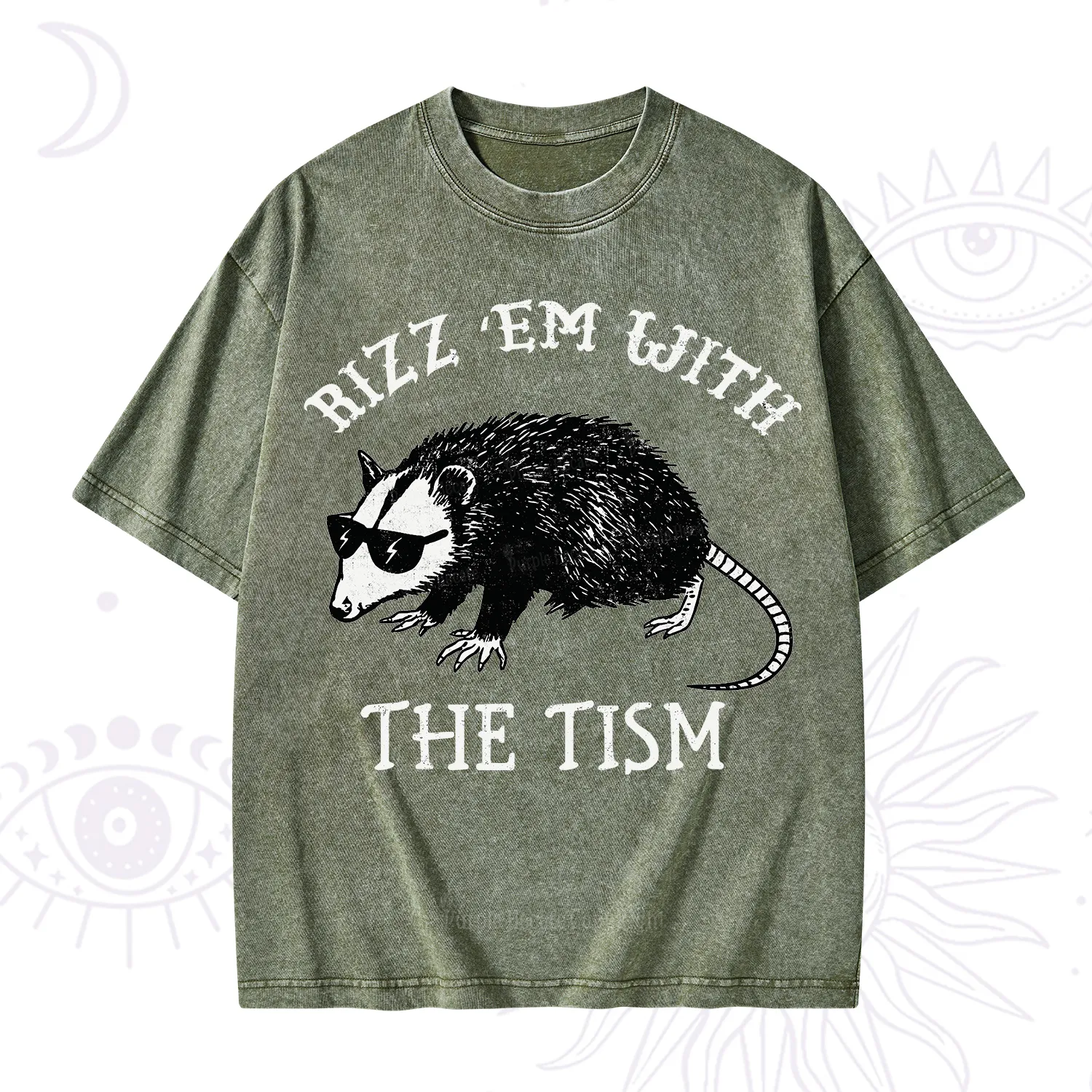 Purplehecate Rizz Em With The Tism Opossum Washed T-Shirt
