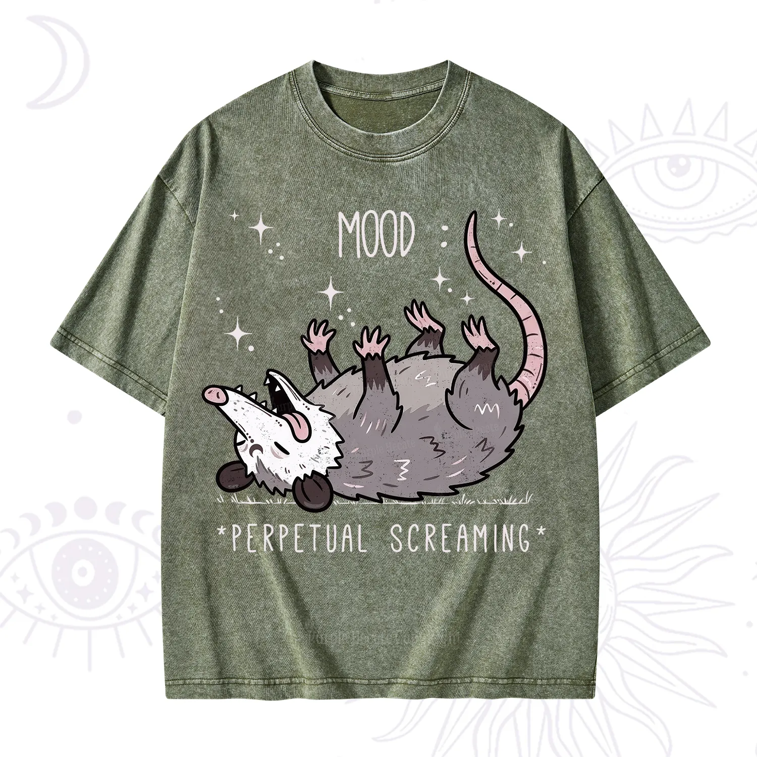 Purplehecate Mood Perpetual Screaming Opossum Washed T-Shirt