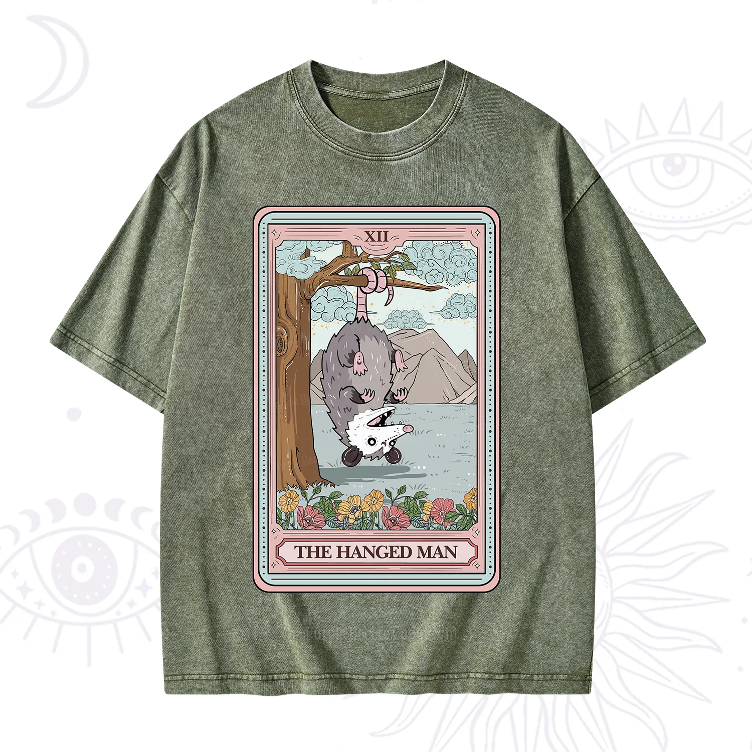 Purplehecate The Hanged Man Tarot Opossum Washed T-Shirt