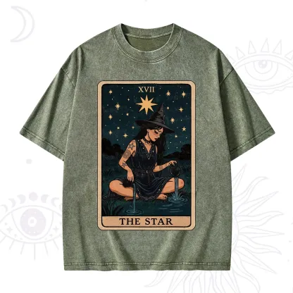 Purplehecate The Star Witch Tarot Washed T-Shirt
