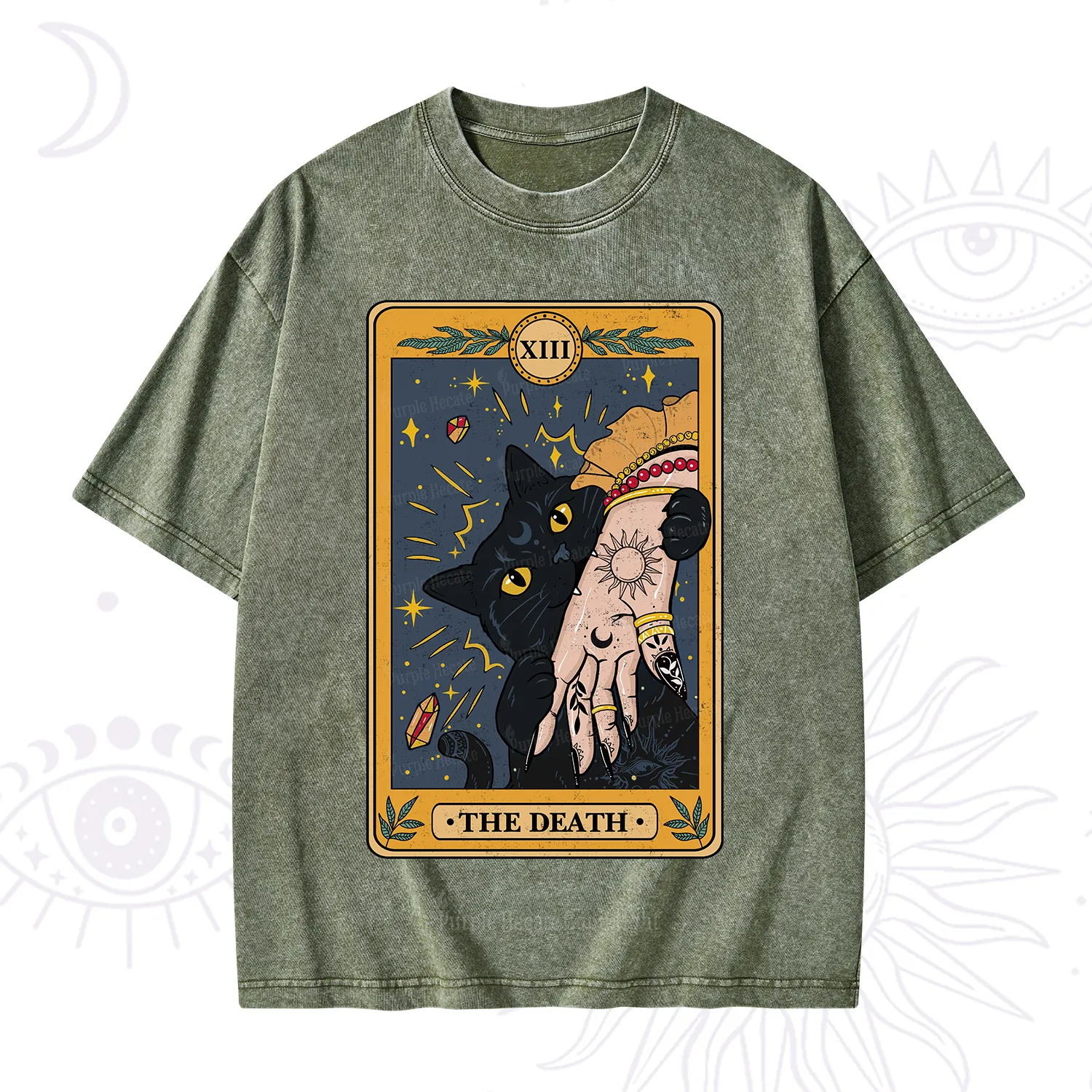 Purplehecate The Death Tarot Card Washed T-Shirt