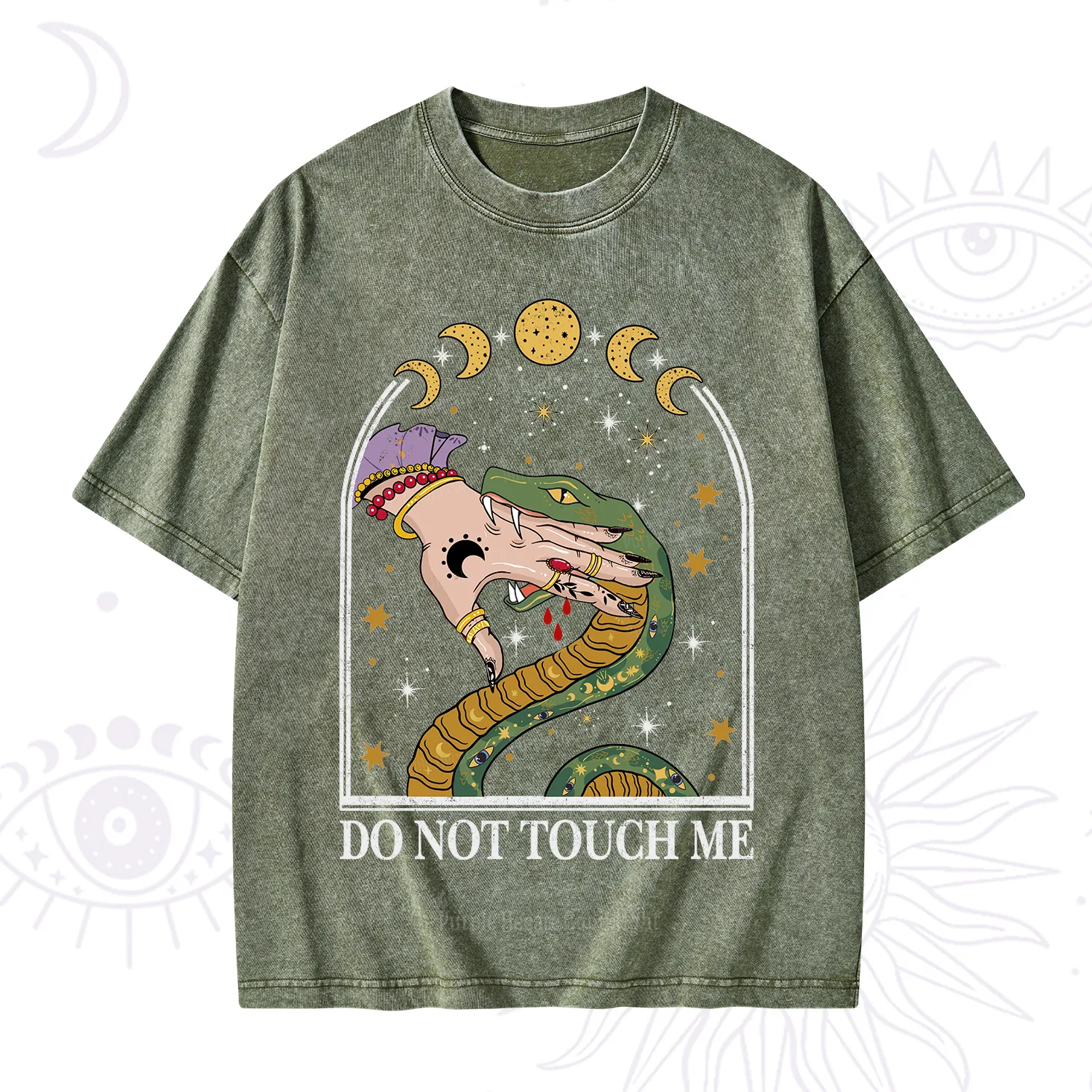 Purplehecate Do Not Touch Me Washed T-Shirt