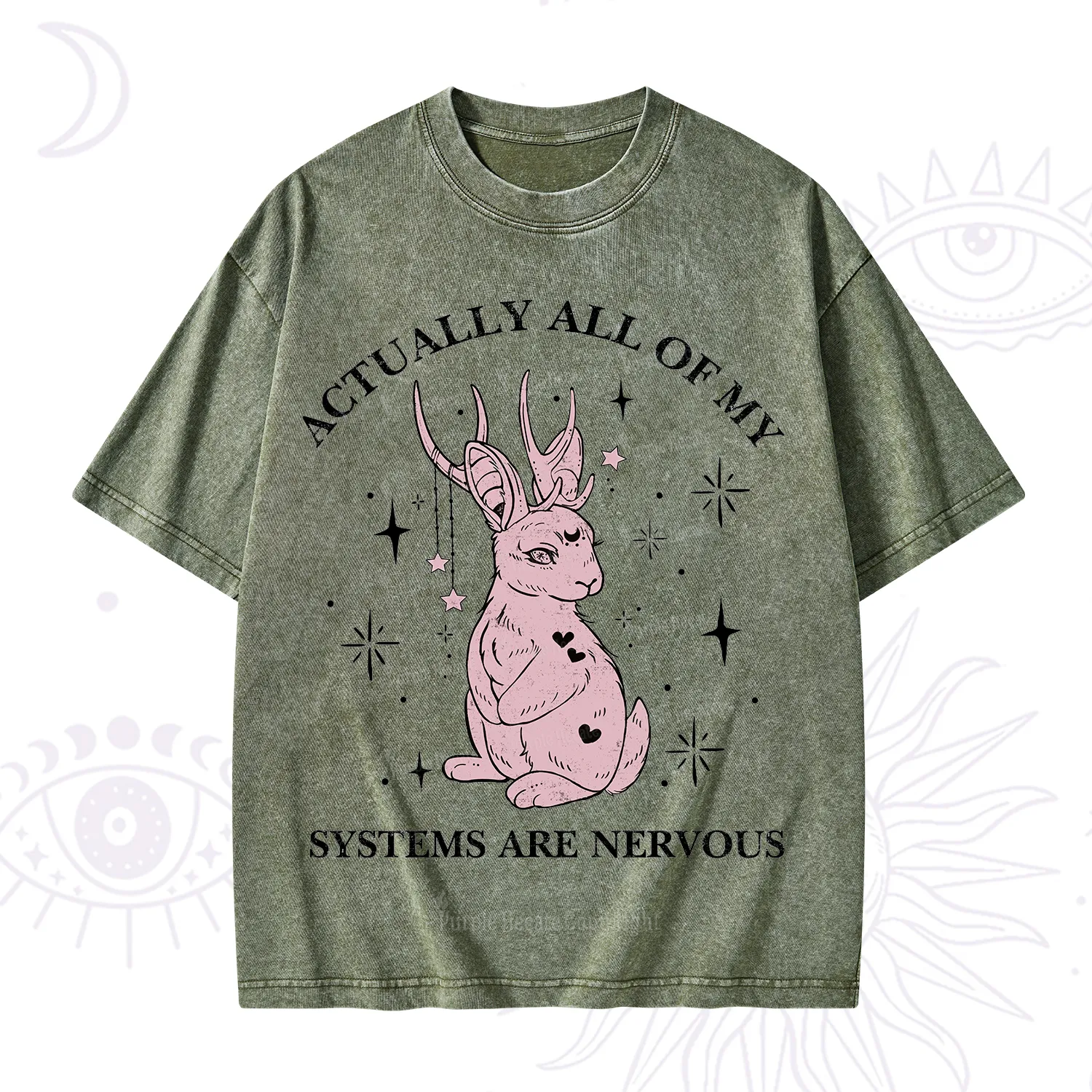 Purplehecate Actually All Of My Systems Are Nervous Washed T-Shirt