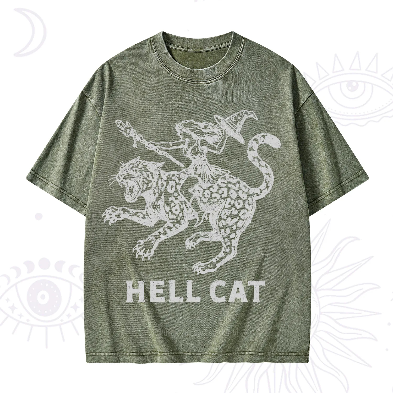 Purplehecate Hex Girl Hell Cat Washed T-Shirt