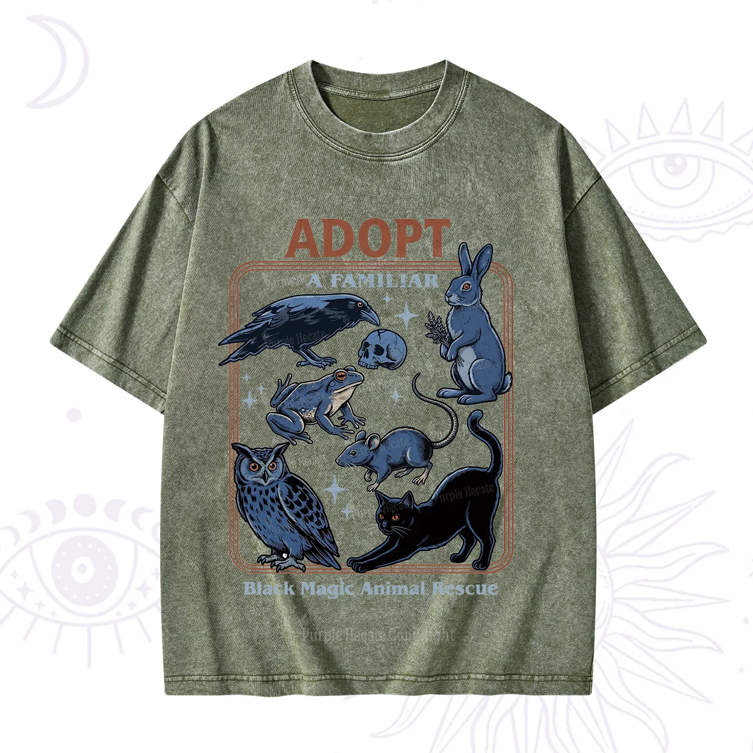 Purplehecate Adopt a Familiar Washed T-Shirt
