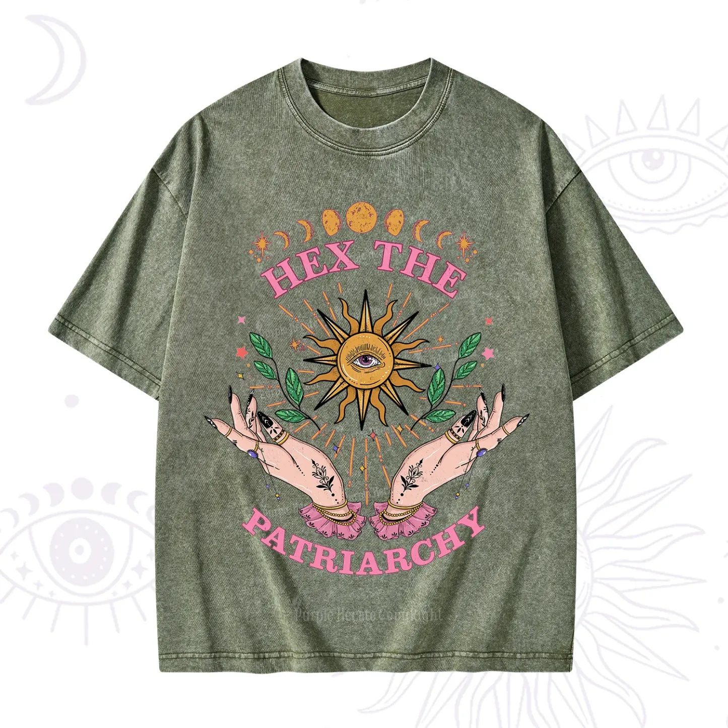 Purplehecate Hex The Patriarchy Witchy Washed T-Shirt