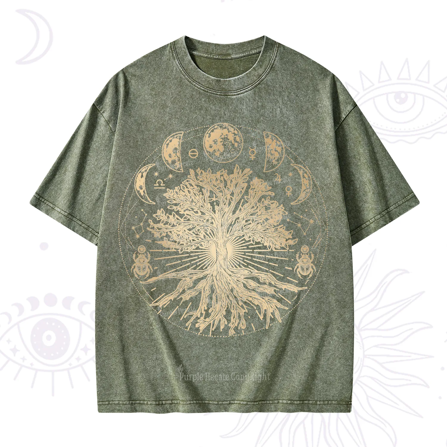 Purplehecate Tree Of Lif Washed T-Shirt