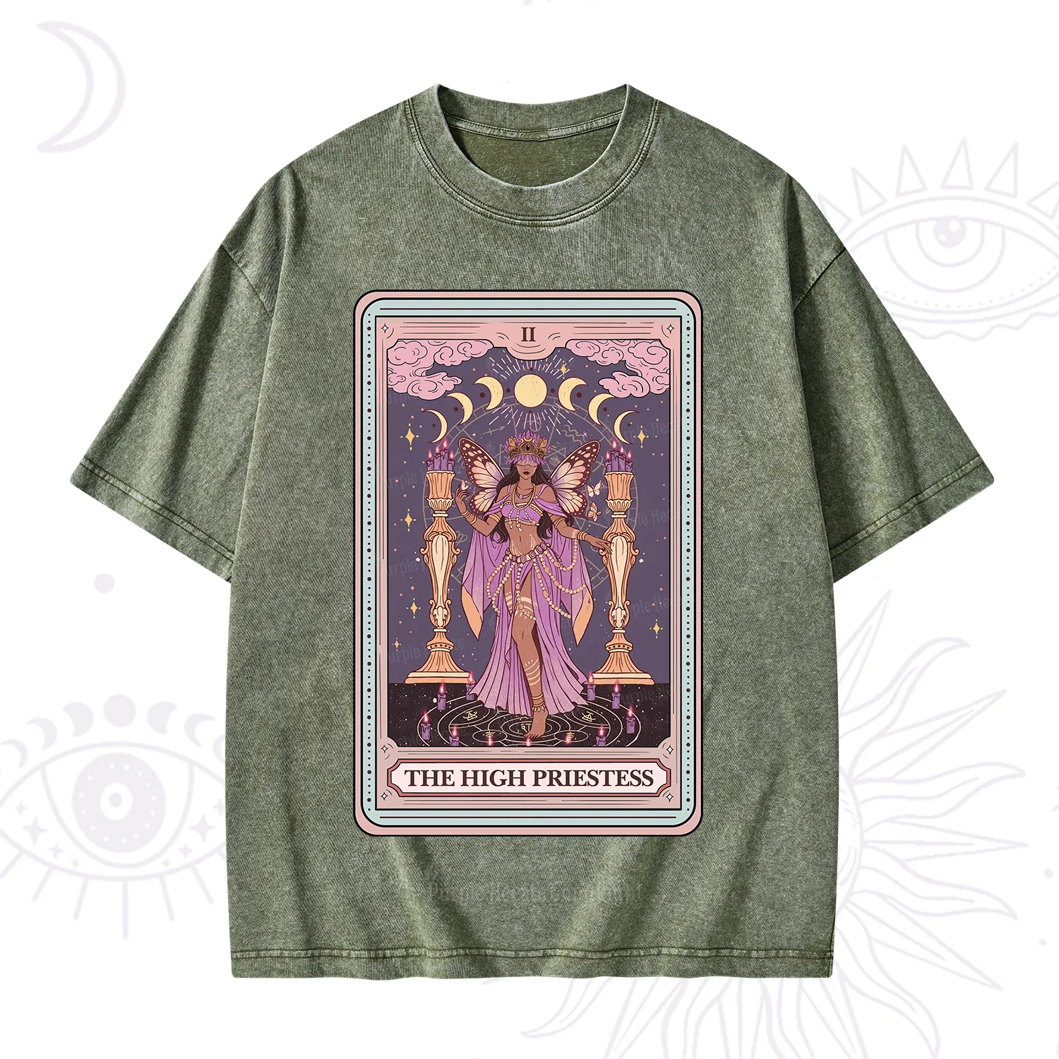 Purplehecate The Mystic High Priestess Washed T-Shirt