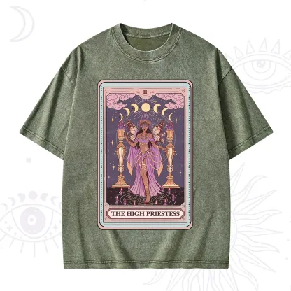 Purplehecate The Mystic High Priestess Washed T-Shirt