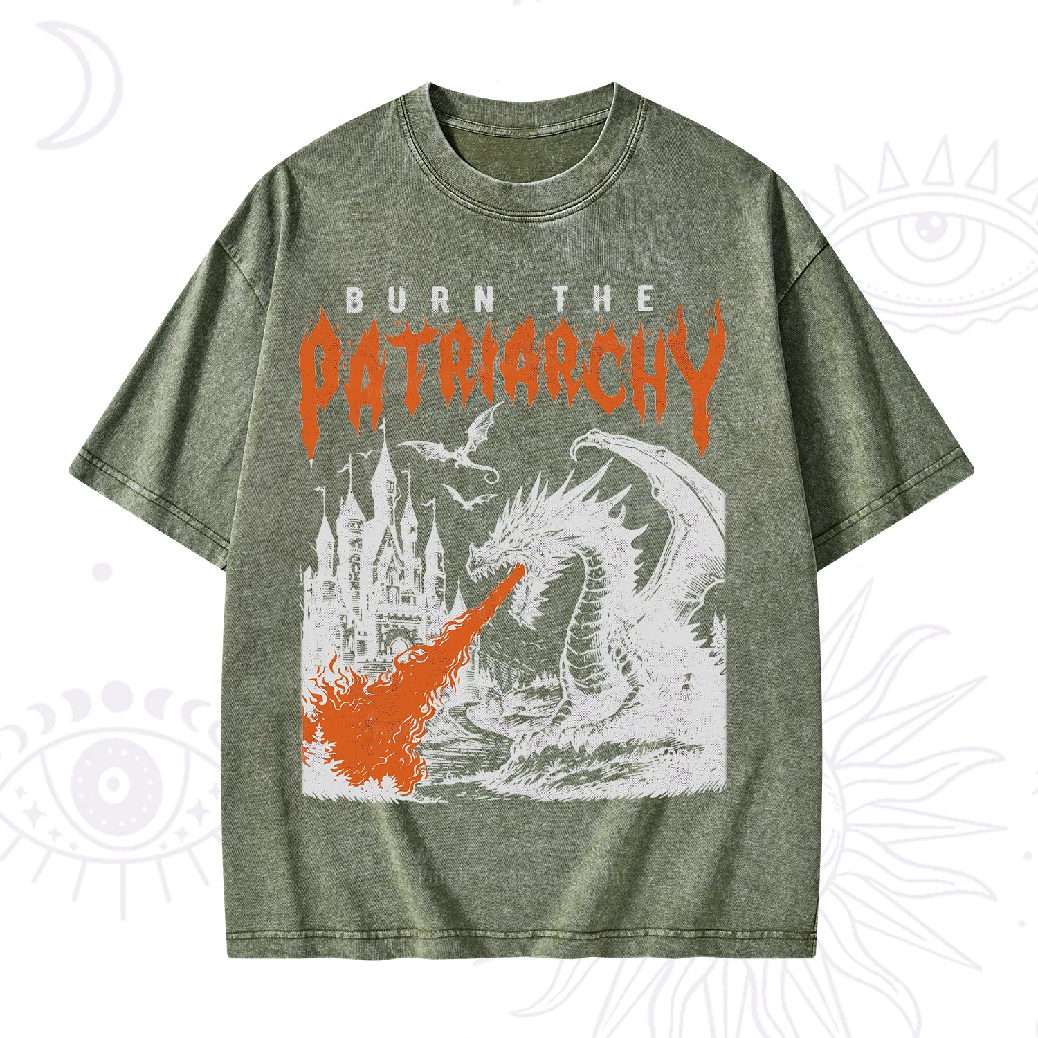 Purplehecate Burn the Patriarchy Dragon Washed T-Shirt