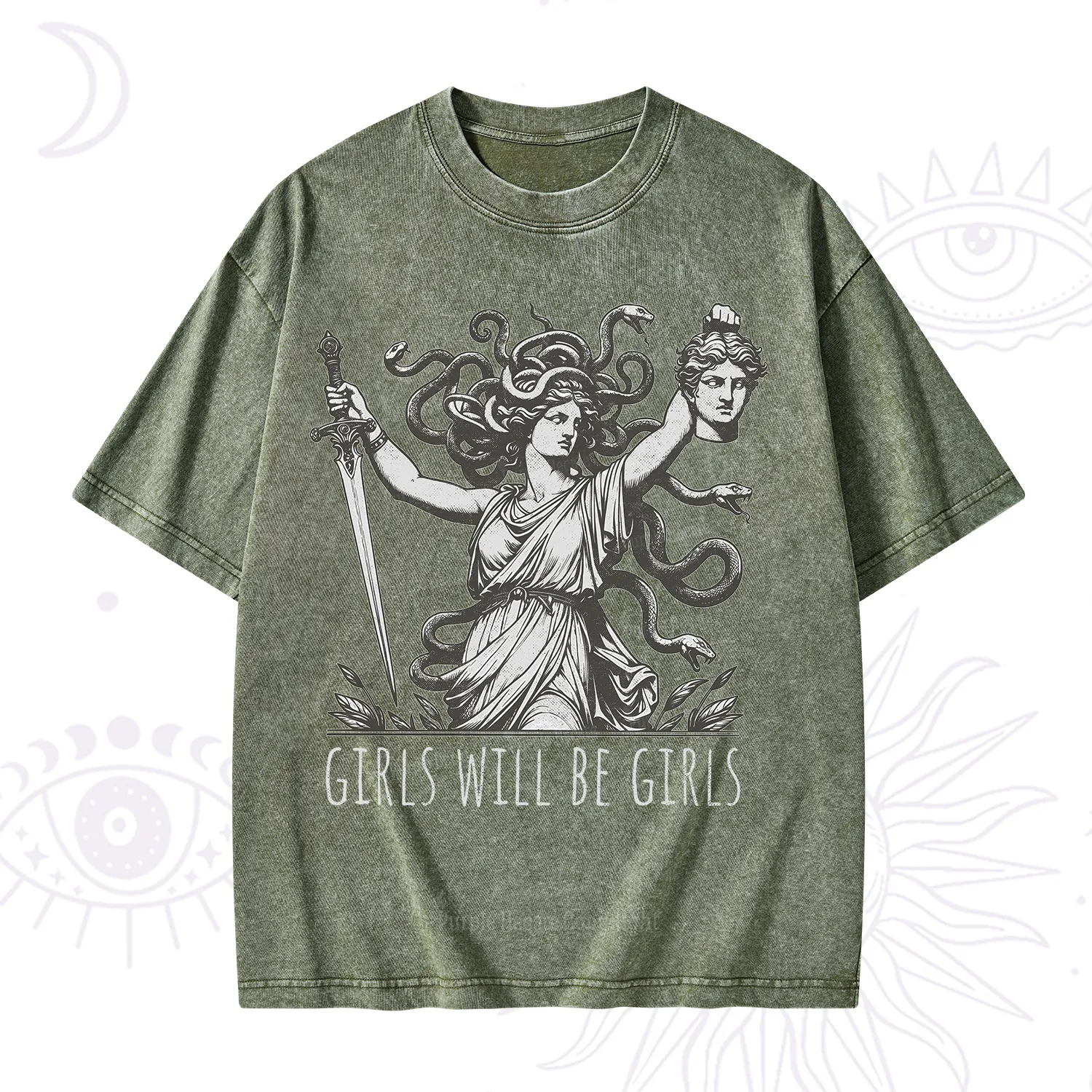 Purplehecate Girls Will Be Girls Medusa Washed T-Shirt