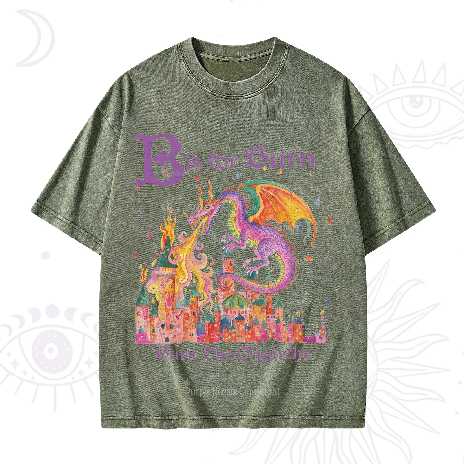 Purplehecate Burn The Oligarchy Washed T-Shirt