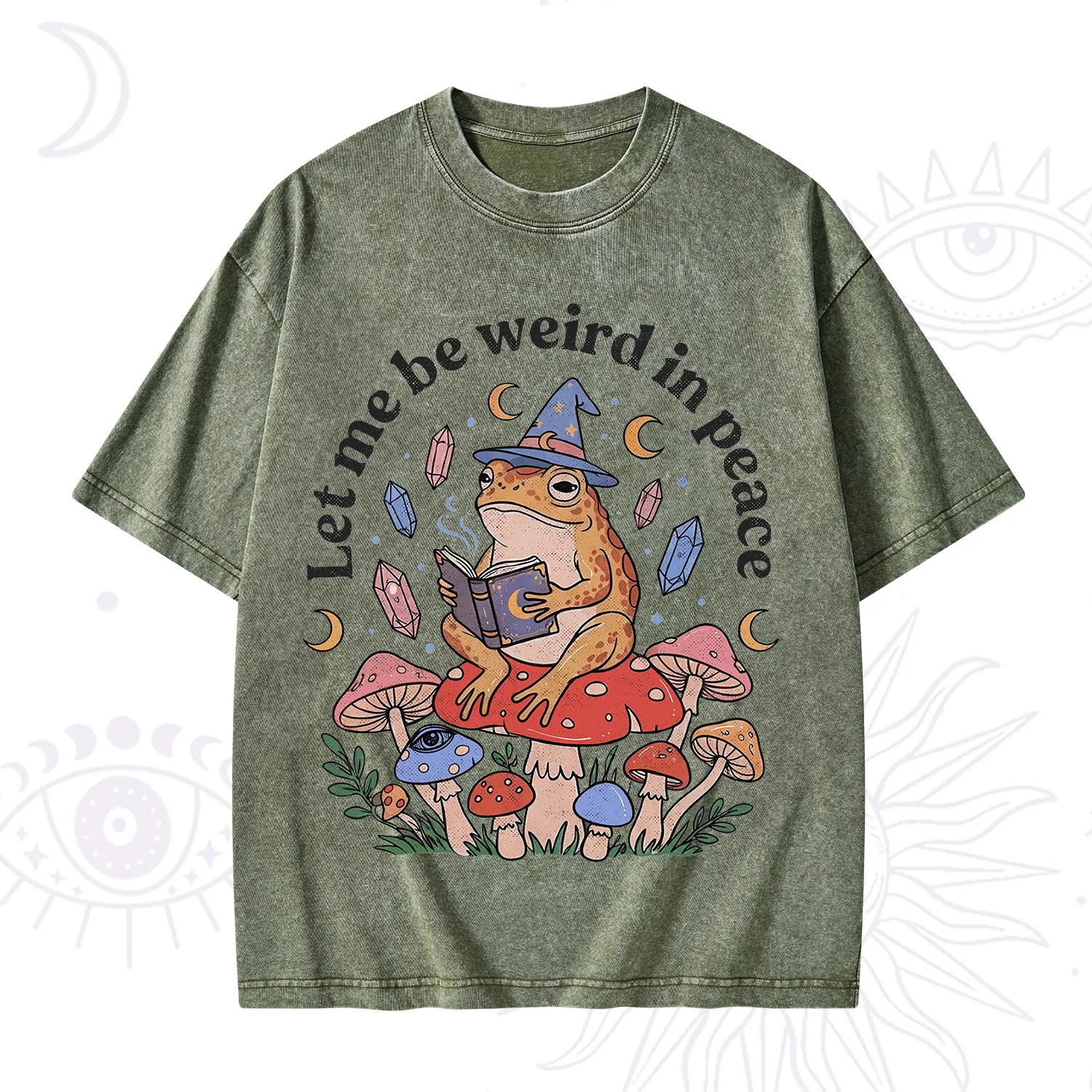 Purplehecate Let Me Be Weird in Peace Frog Washed T-Shirt