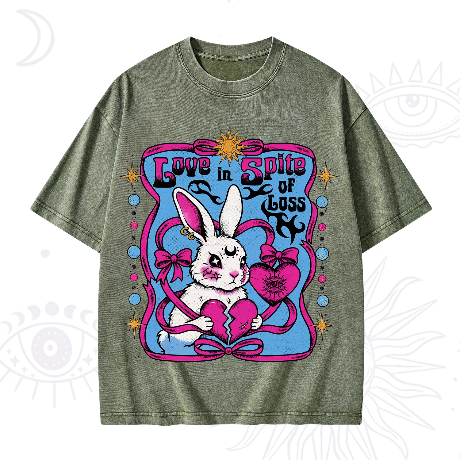 Purplehecate Love in Spite of Loss Bunny Washed T-Shirt