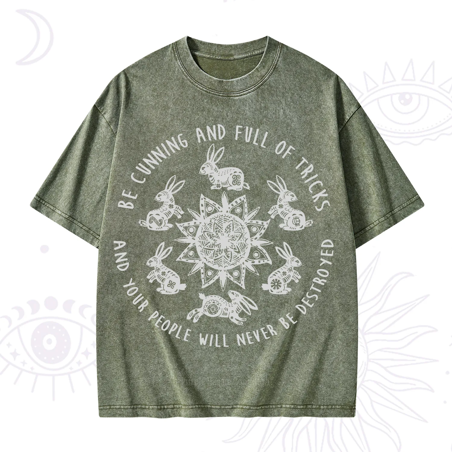 Purplehecate Cunning Rabbit Protection Spell Washed T-Shirt