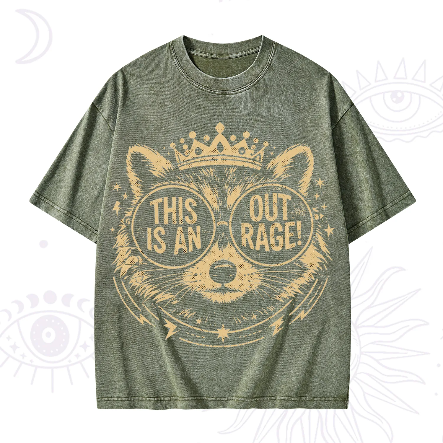 Purplehecate Royal Raccoon Rage Washed T-Shirt