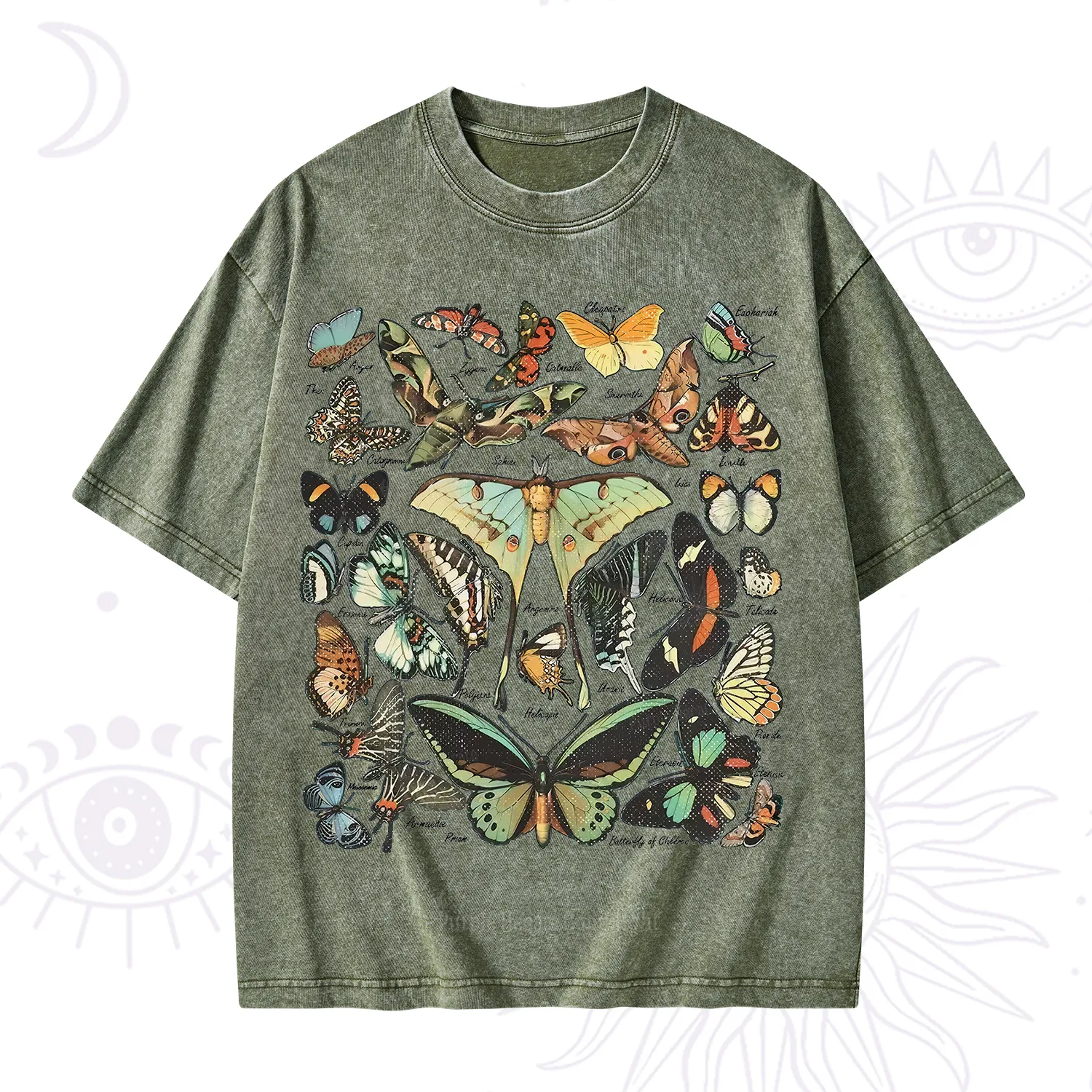 Purplehecate Vintage Butterfly & Moth Washed T-Shirt