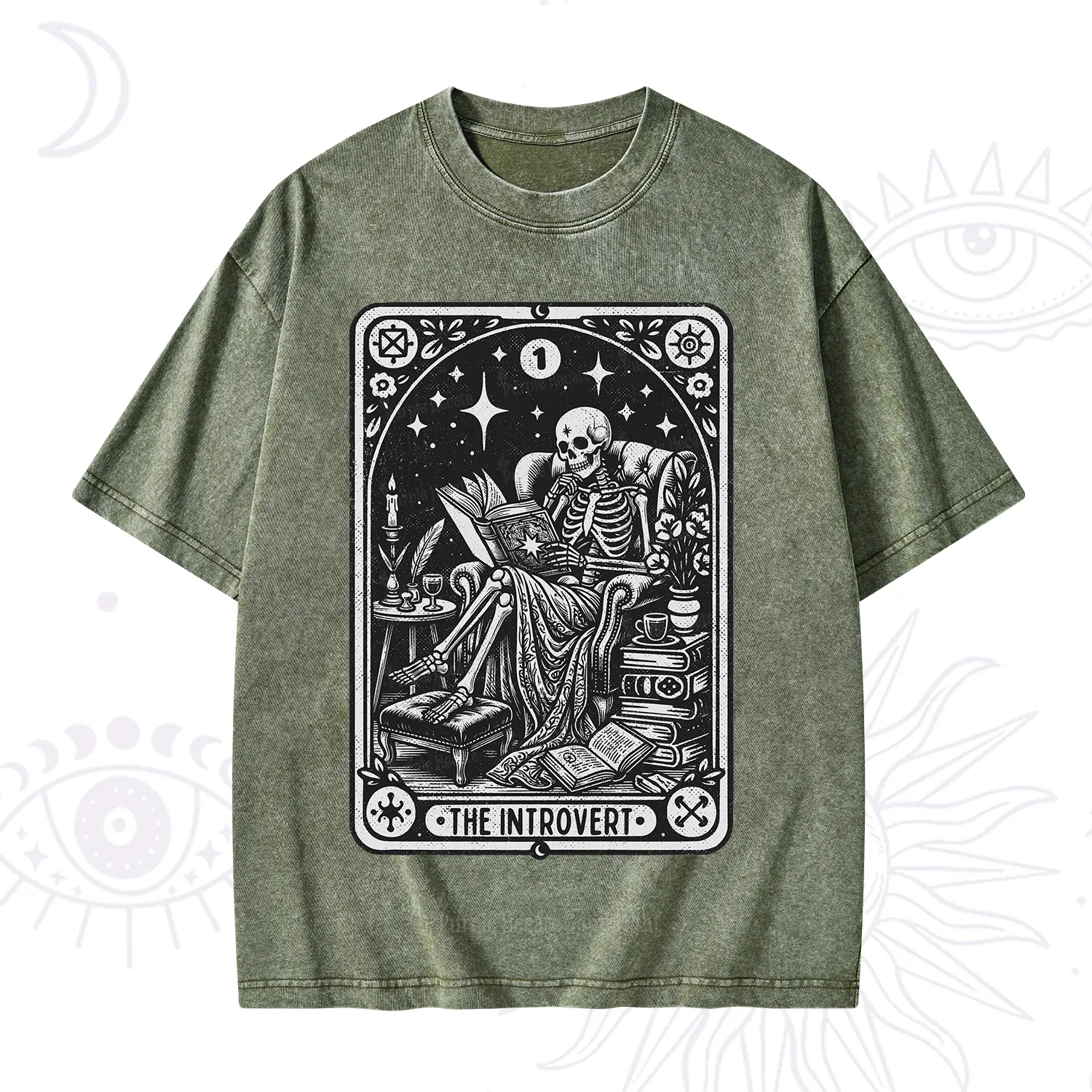 Purplehecate The Introvert Tarot Card Washed T-Shirt