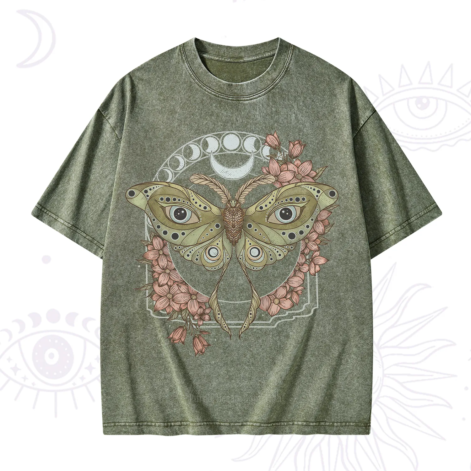 Purplehecate Luna Moth Washed T-Shirt