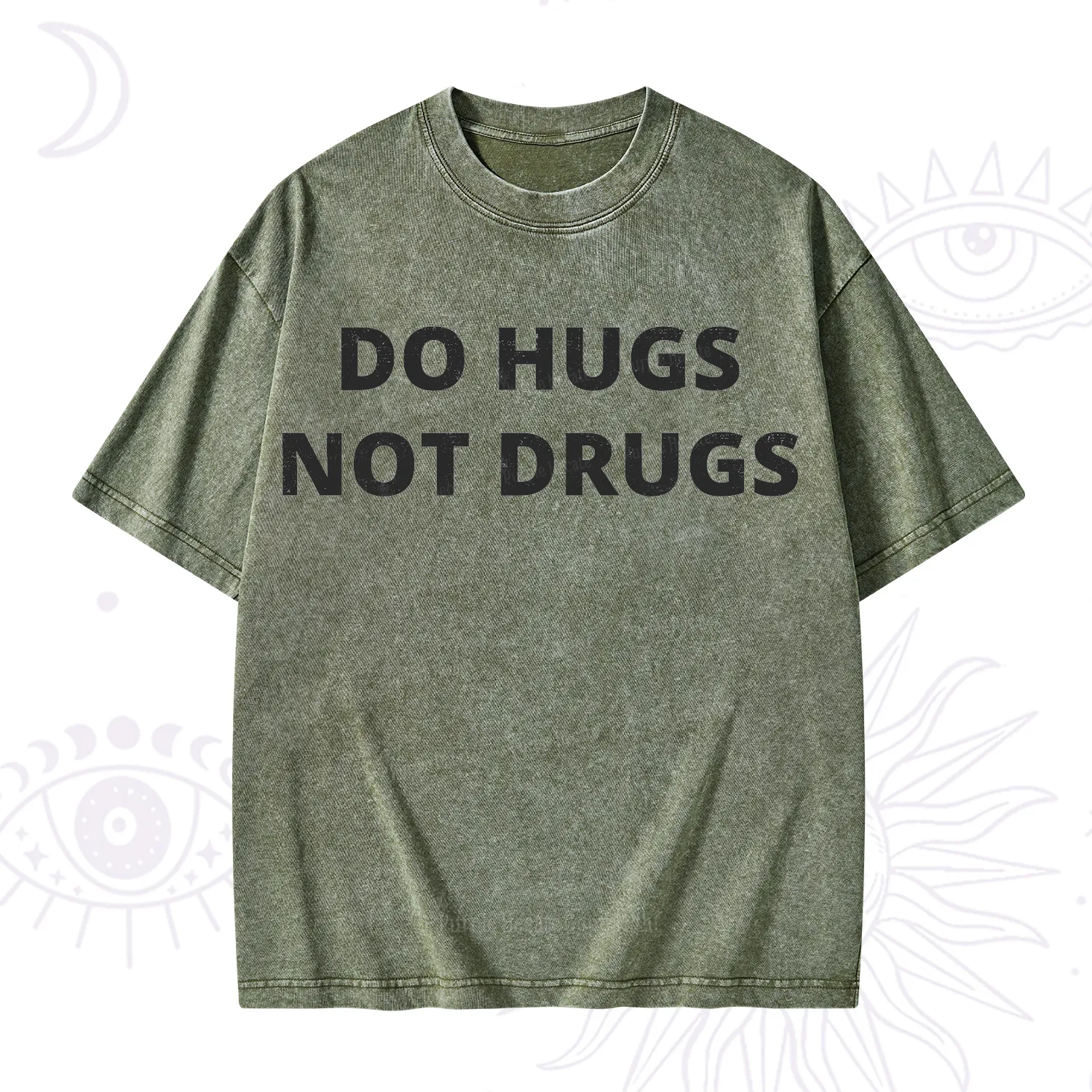 Purplehecate Do Hugs Not Drugs Washed T-Shirt