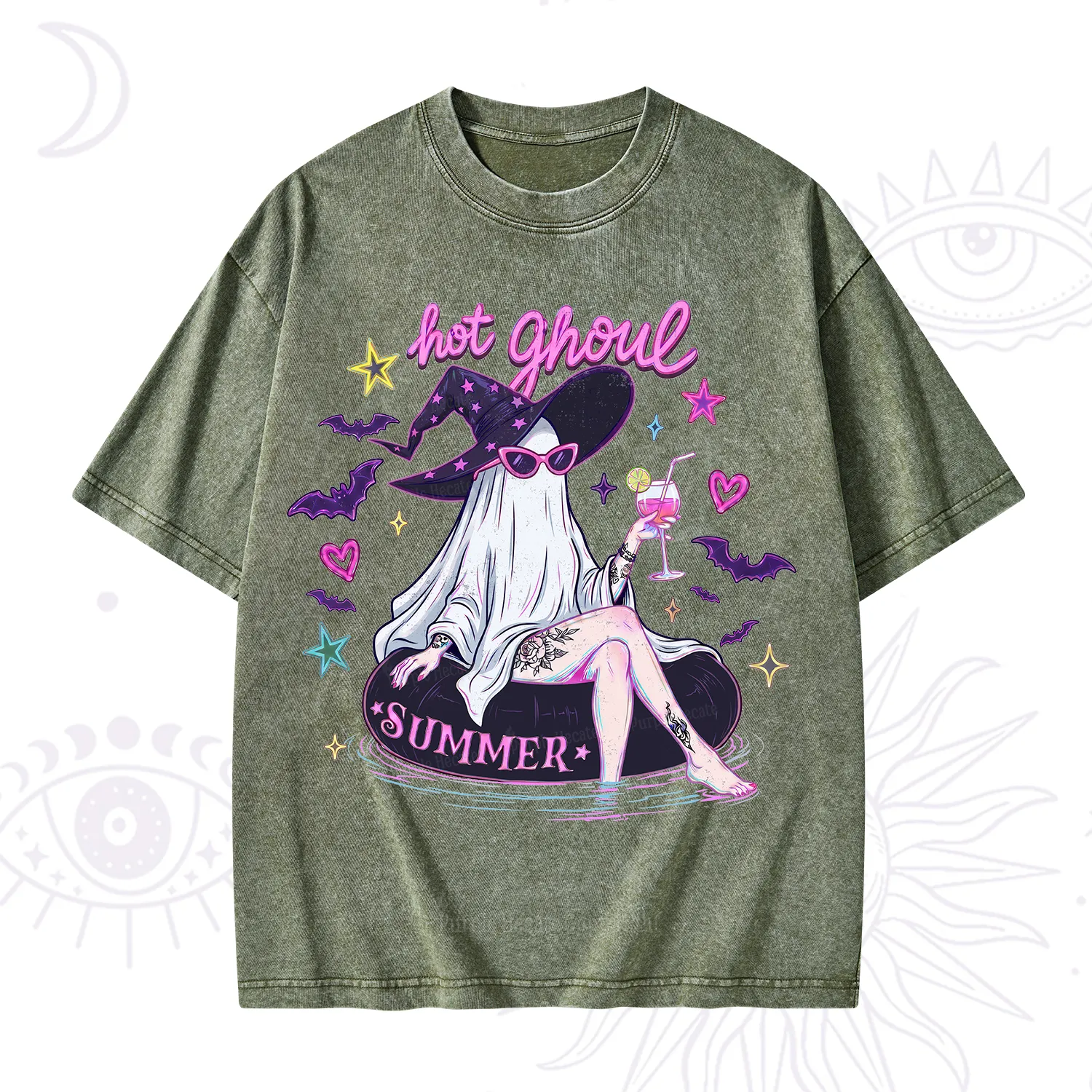 Purplehecate Hot Ghoul Summer Washed T-Shirt