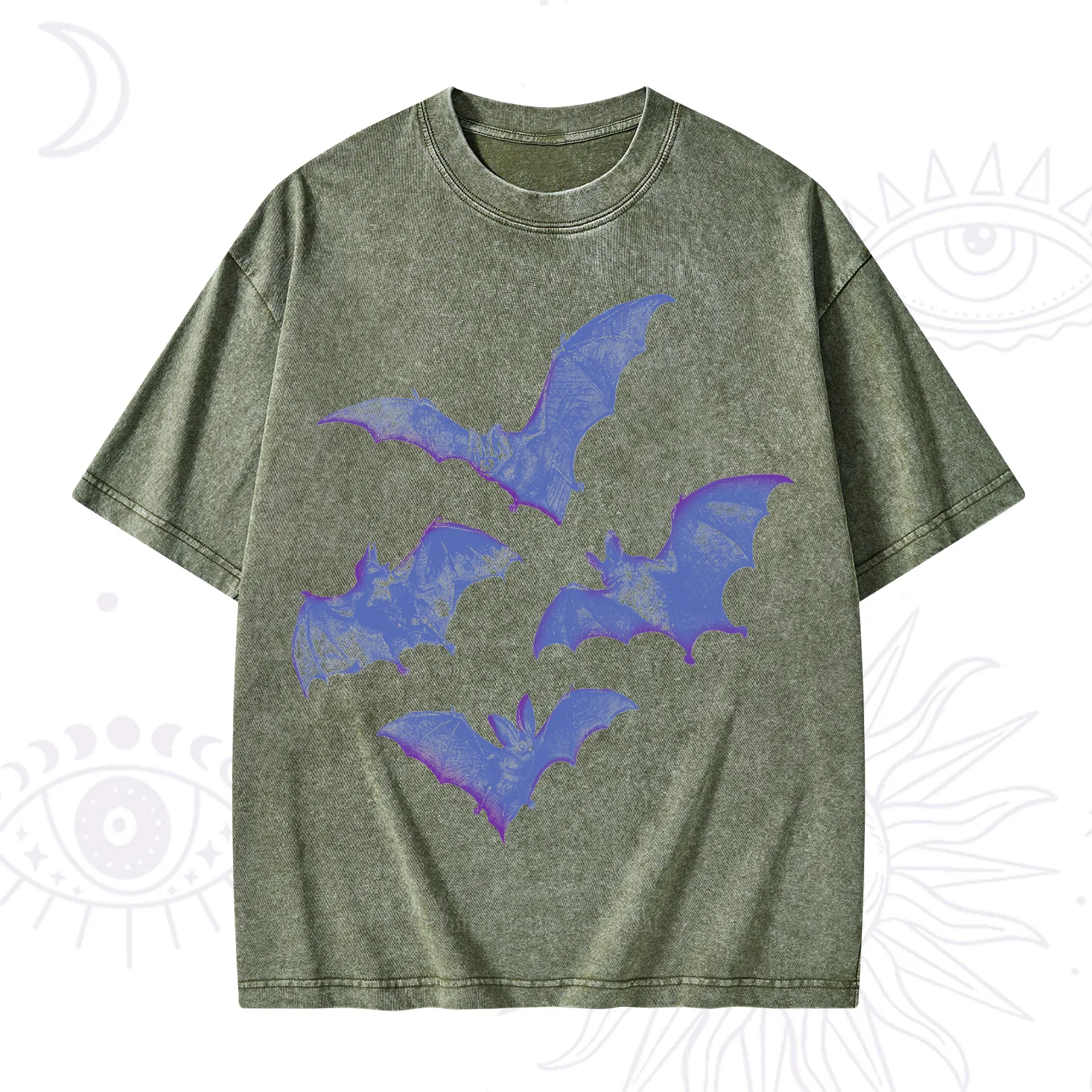 Purplehecate Vintage Bats Washed T-Shirt