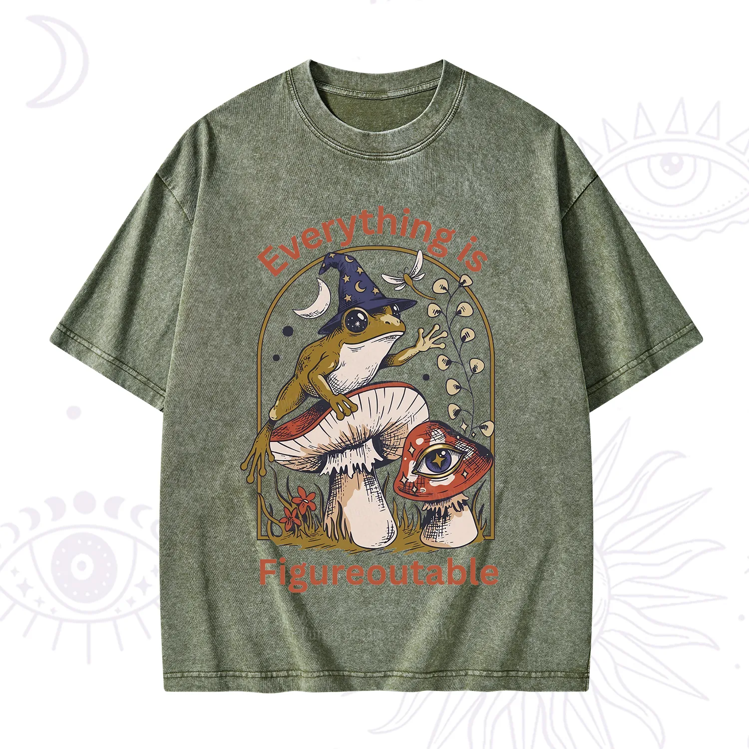 Purplehecate Everything Is Figureoutable Frog Washed T-Shirt