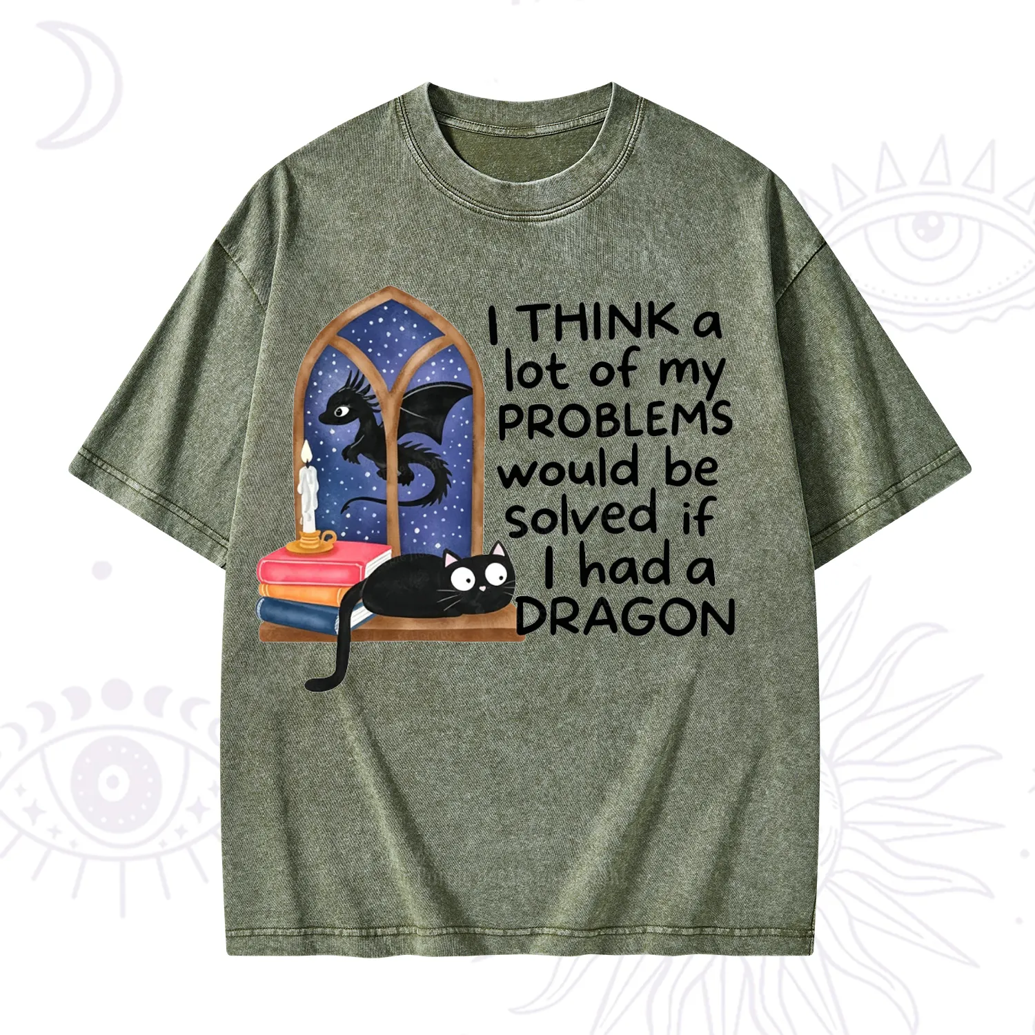 Purplehecate I Think A Lot Of My Problems Would Be Solved If I Had a Dragon Washed T-Shirt