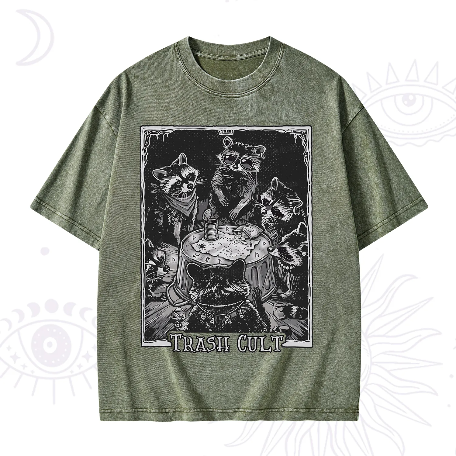 Purplehecate Trash Cult Raccoon Washed T-Shirt