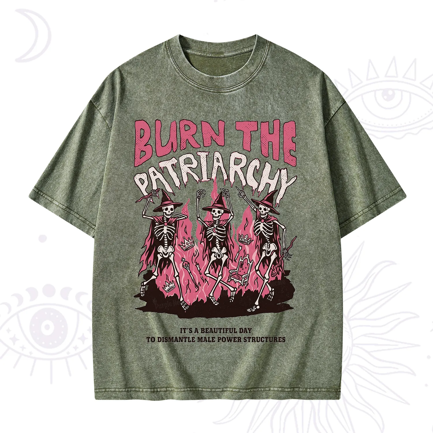 Purplehecate Burn The Patriarchy Washed T-Shirt