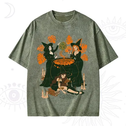 Purplehecate Midnight Potion Ritual Halloween Washed T-Shirt