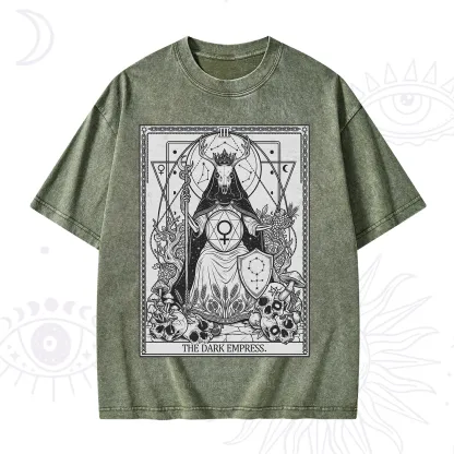 Purplehecate The Dark Empress Tarot Washed T-Shirt