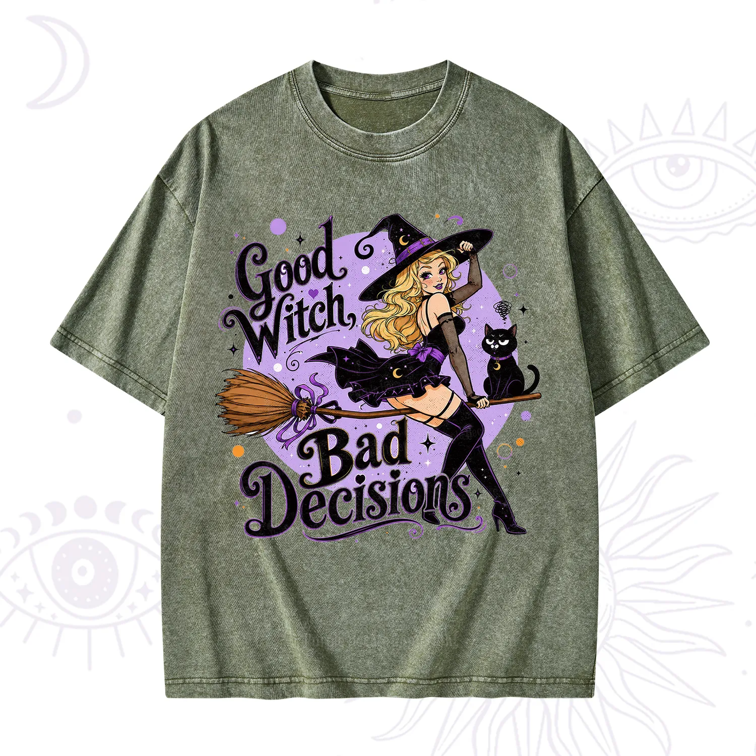 Purplehecate Good Witch Bad Decisions Washed T-Shirt