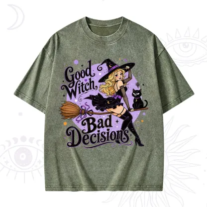 Purplehecate Good Witch Bad Decisions Washed T-Shirt
